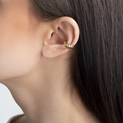 Kolczyki nausznice Savicki: srebrne pozłacane